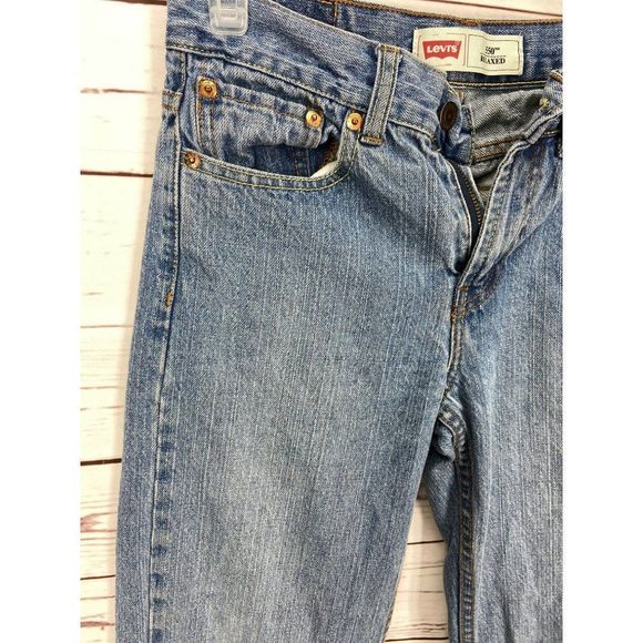 Levi's 550 Boy's Size 14 Slim Medium Wash Denim Blue Jeans - Picture 4 of 7
